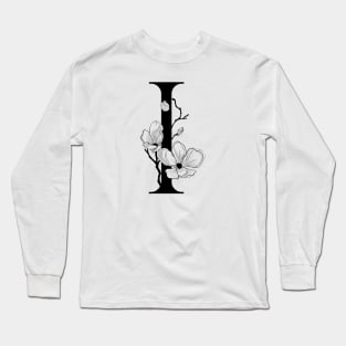 Letter I Monogram - Floral Initial Long Sleeve T-Shirt